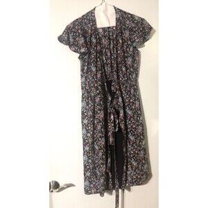 Maison Jules Women's Peplum Blouse (Size Medium) Floral Print